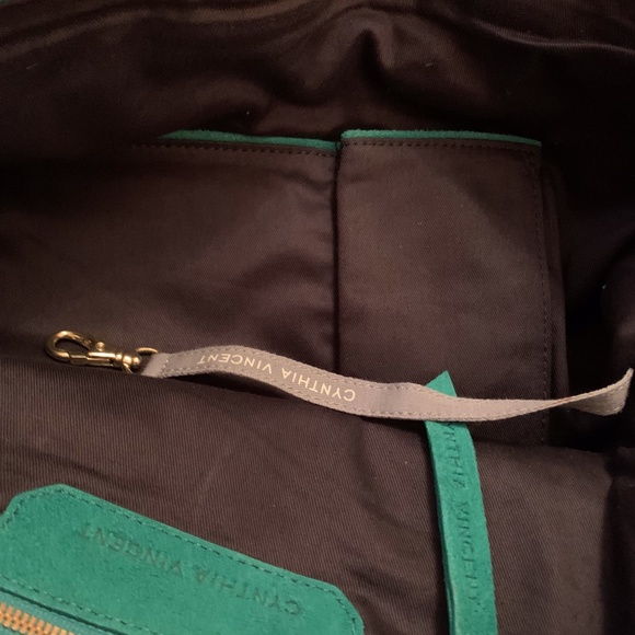 Cynthia Vincent Emerald Green Suede Boho Handbag - Picture 12 of 13